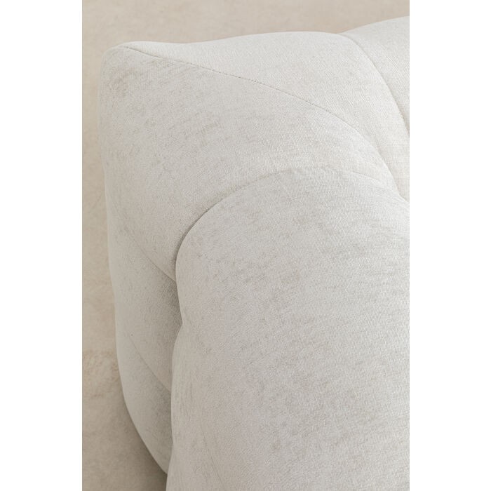 Sofá SALAMANCA veludo creme capitonê KARE Design — perfil do sofá e apoio de braço (10)