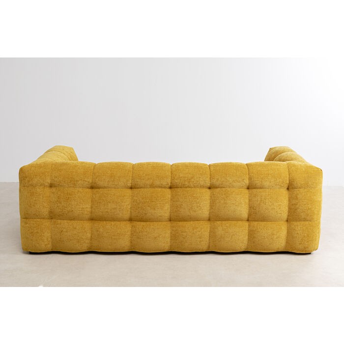 Sofá SALAMANCA terciopelo amarillo capitoné KARE Design — parte trasera del sofá