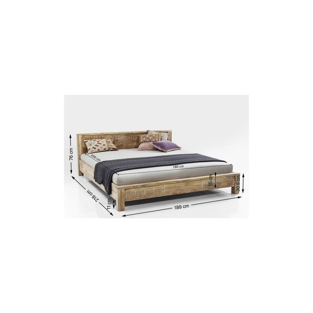 180 cm de cama em luz de luz étnica clara Kare design - 4