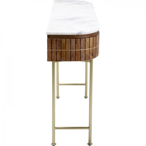 Consola GRACE mangueira canelada e mármore branco KARE Design — perfil lateral do candeeiro