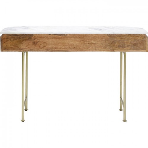 Consola GRACE mangueira canelada e mármore branco KARE Design — vista traseira
