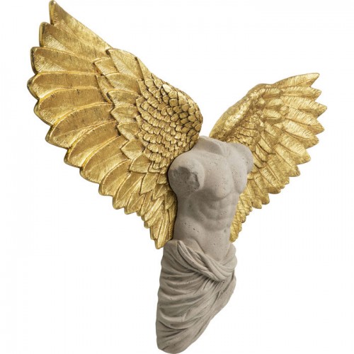 Decoración mural GUARDIAN homme alas doradas y busto claro KARE Design — otro ángulo de la forma