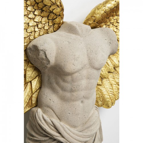 Wanddecoratie GUARDIAN homme gouden vleugels en licht borstbeeld KARE Design — gevleugeld borstbeeld van voren (4)