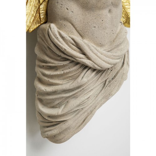 Decoración mural GUARDIAN homme alas doradas y busto claro KARE Design — busto alado de frente (6)
