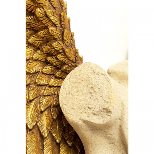 Wall decoration GUARDIAN femme gold wings and pale bust KARE Design — golden wing relief