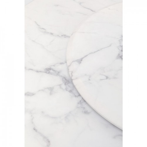 Dining table LUCIA white marble-look stoneware and brass KARE Design — stoneware top veining