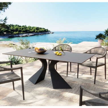 Tabela de jantar cerâmica preta 180x90cm gloria Kare design - 1 2