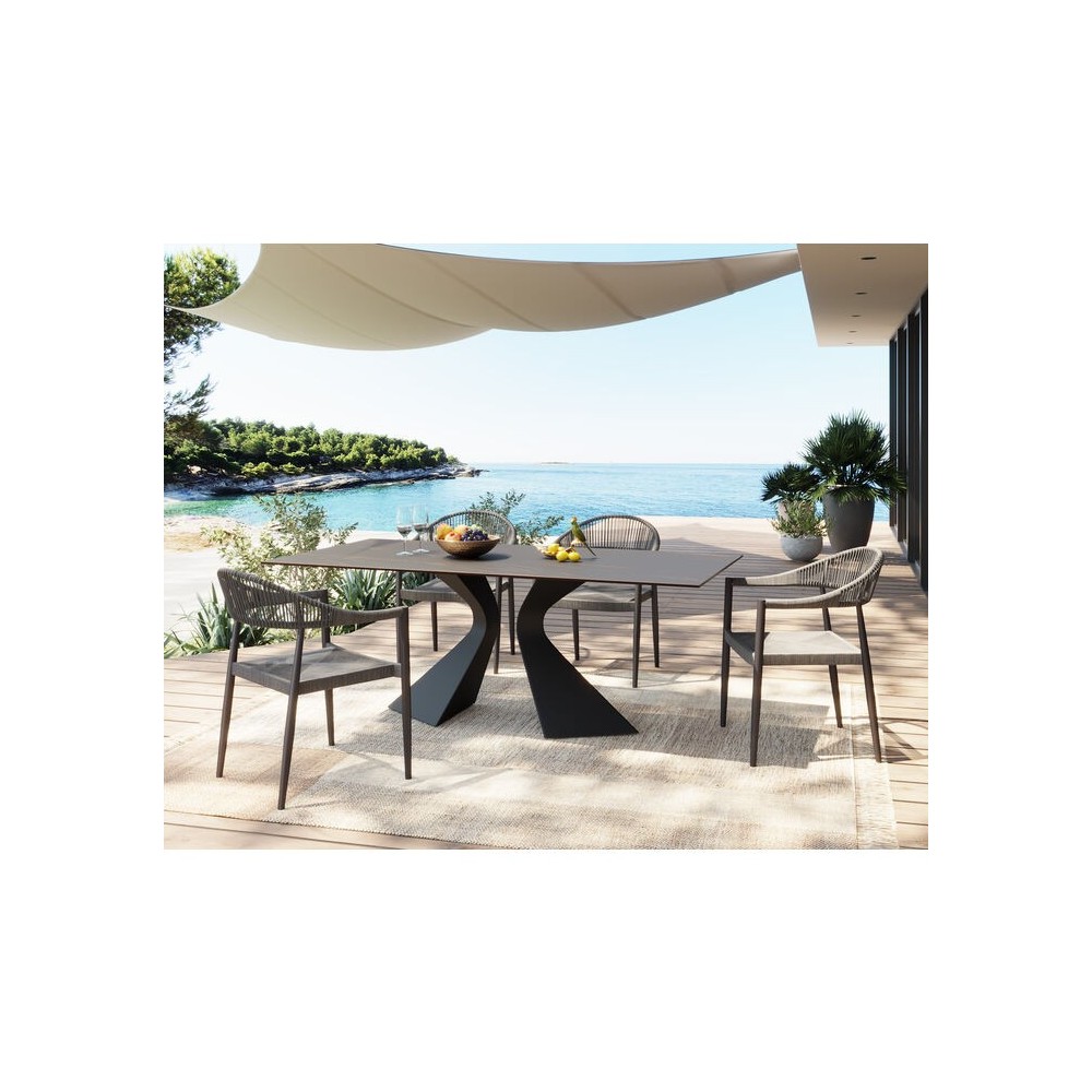 Zwarte keramische eettafel 180x90cm GLORIA Kare design - 3