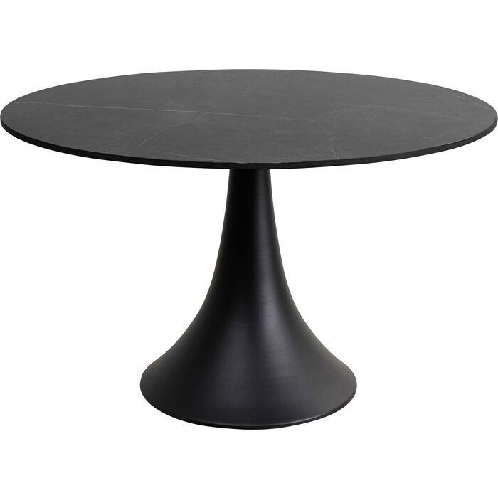 Mesa de jardín GRANDE POSSIBILITA gres negro efecto mármol KARE Design — vista frontal y silueta completa
