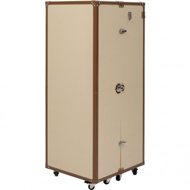 Mueble bar VENEZIA madera clara y tejido beige KARE Design — baúl armario cerrado