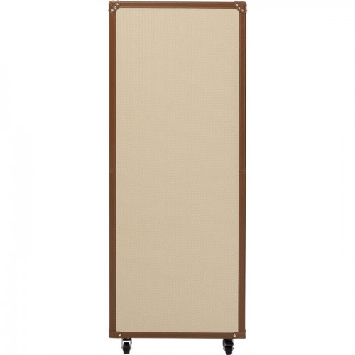 Mobile bar VENEZIA legno chiaro e tessuto beige KARE Design — baule guardaroba chiuso (9)