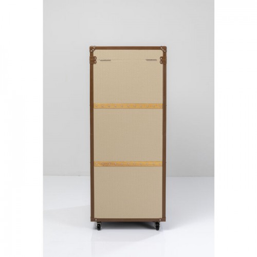 Bar cabinet VENEZIA pale wood and beige textile KARE Design — closed wardrobe trunk (10)