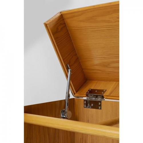 Barmöbel VENEZIA helles Holz und beiger Stoff KARE Design — offene Ablagen und Schubladen