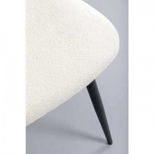 Dining chair ROSALI pale wood and beige textile KARE Design — fabric texture and seam