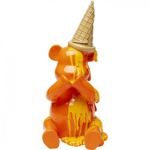 Dekofigur GELATO oranger Bär in Waffel KARE Design — oranger Bär von vorn