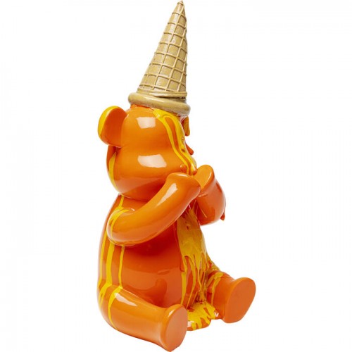 Decoratief beeld GELATO oranje beer in hoorntje KARE Design — andere kijkhoek op de vorm