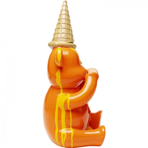 Sculpture décorative GELATO ours orange en cornet KARE Design — profil de la lampe