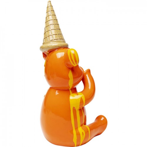 Decoratief beeld GELATO oranje beer in hoorntje KARE Design — zijprofiel van de lamp (4)