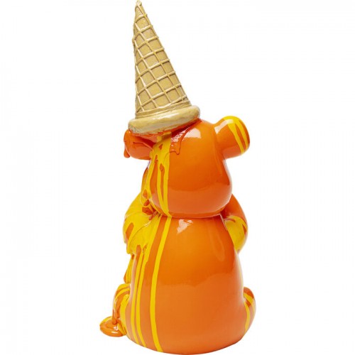 Sculpture décorative GELATO ours orange en cornet KARE Design — vue arrière