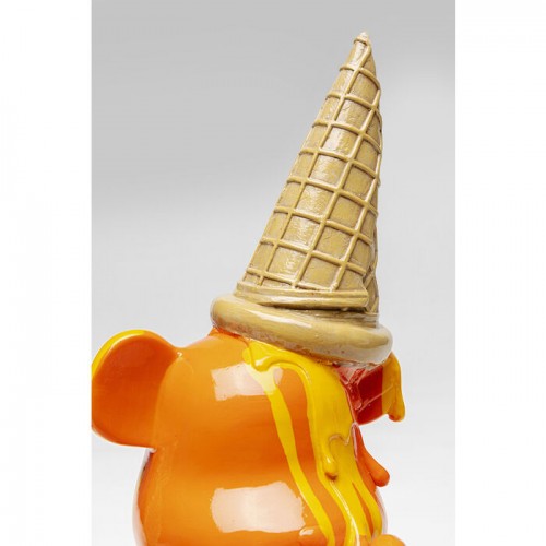 Dekofigur GELATO oranger Bär in Waffel KARE Design — Detail der goldenen Waffel (8)