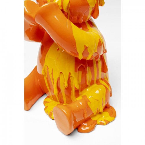 Escultura decorativa GELATO urso laranja no cone KARE Design — pormenor do acabamento
