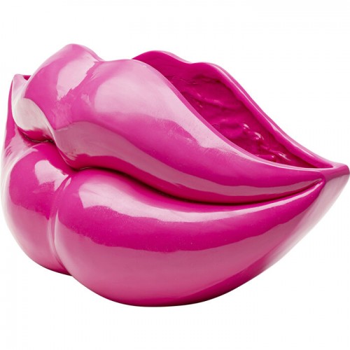Vaso decorativo LIPS lábios rosa vivo KARE Design — outro ângulo da forma