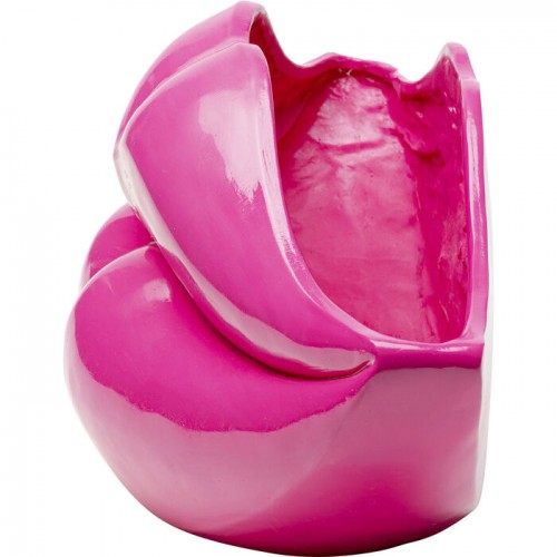 Vaso decorativo LIPS lábios rosa vivo KARE Design — perfil lateral do candeeiro