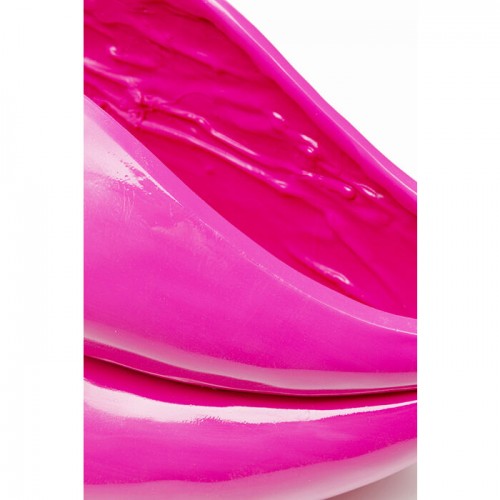 Vaso decorativo LIPS lábios rosa vivo KARE Design — pormenor do tampo