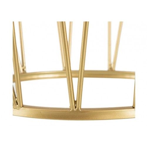 Table d'appoint or blanc marbre 54cm SALON IXIA - 9