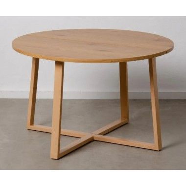 Round natural dining table in wood 120cm SALON IXIA - 3