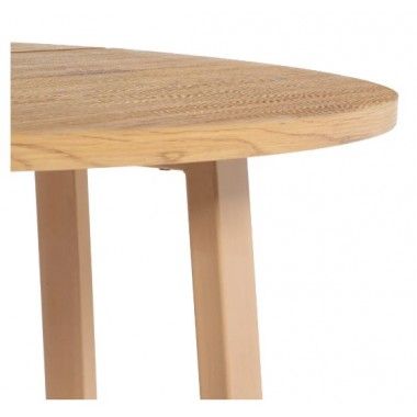 Table à manger naturel rond en bois 120cm SALON IXIA - 5