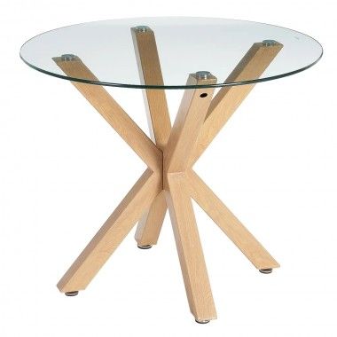 Vidro redondo e mesa de jantar de metal 90cm mesa IXIA - 1