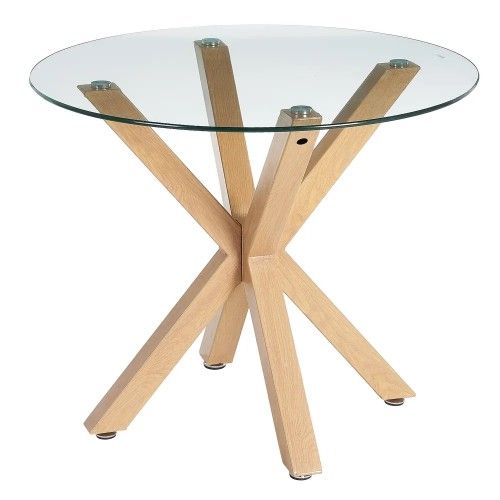 Vidro redondo e mesa de jantar de metal 90cm mesa IXIA - 1