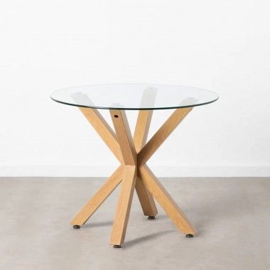 Ronde tafel van glas en metaal IXIA - 3