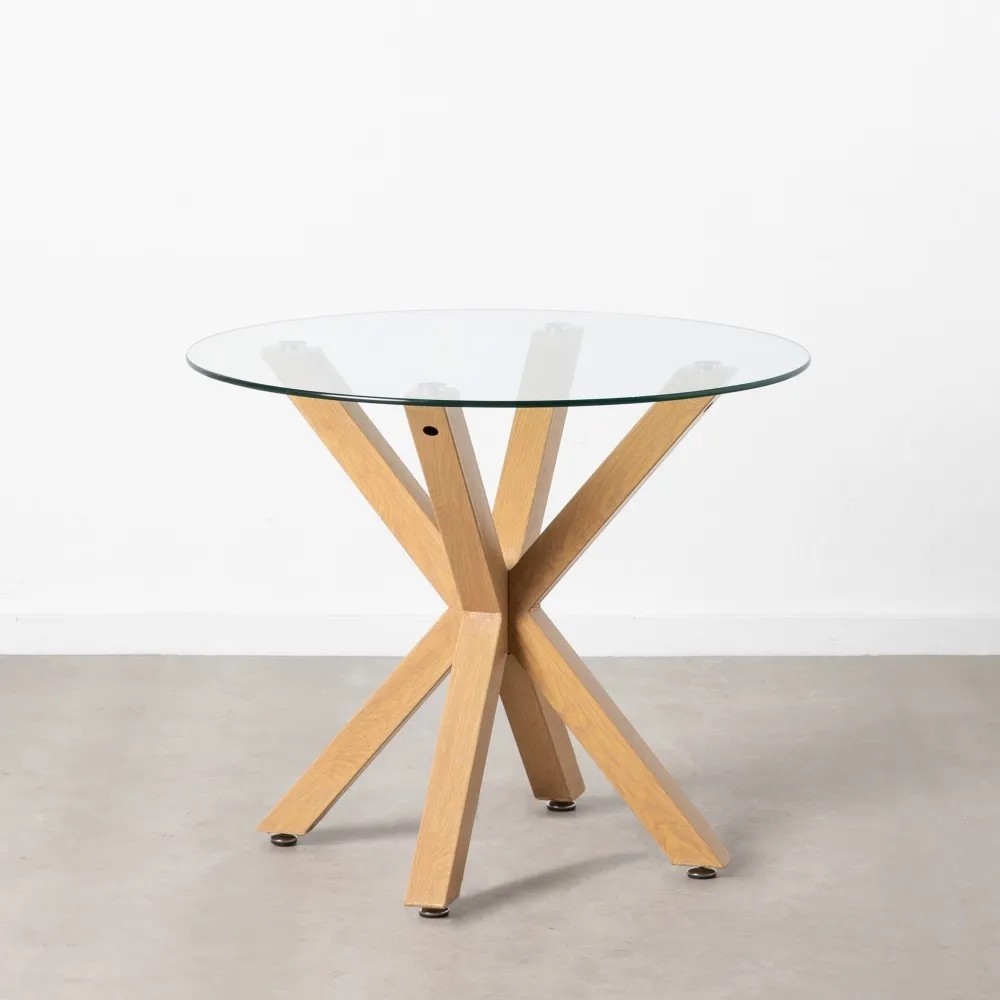 Vidro redondo e mesa de jantar de metal 90cm mesa IXIA - 3