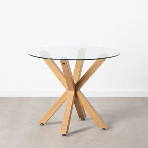 Vidro redondo e mesa de jantar de metal 90cm mesa IXIA - 3
