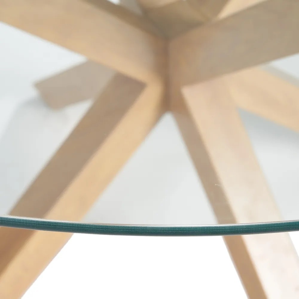 Tabela de refeições redondas de vidro e metal 120cm Mesa IXIA - 4
