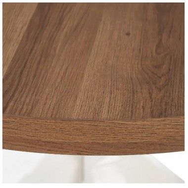 Ronde tafel van hout en wit metaal 90cm MESA IXIA - 5