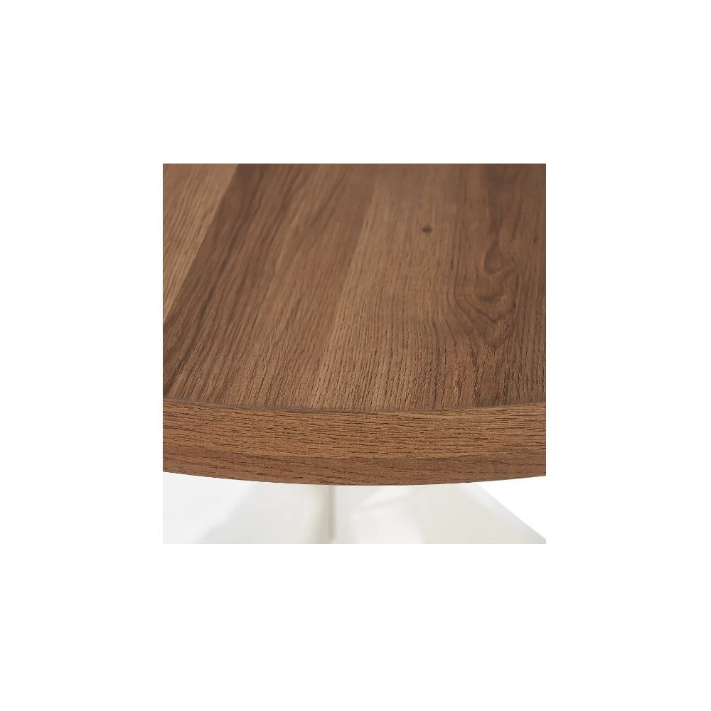 Ronde tafel van hout en wit metaal 90cm MESA IXIA - 5