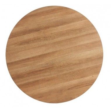 Ronde tafel van hout en wit metaal 90cm MESA IXIA - 8