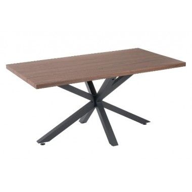 Mesa de jantar de madeira e preto retangular 160cm Mesa IXIA - 1