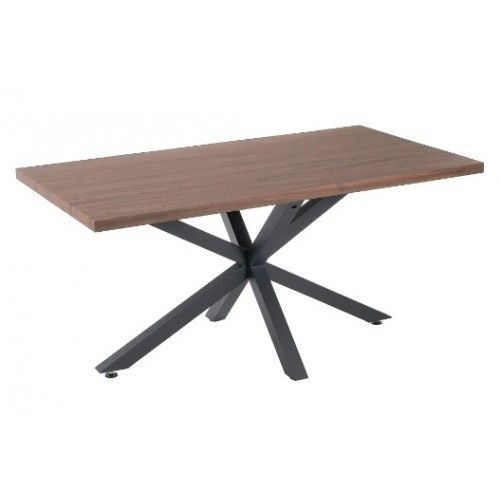 Rectangular dining table in wood and black metal 160cm MESA IXIA - 1