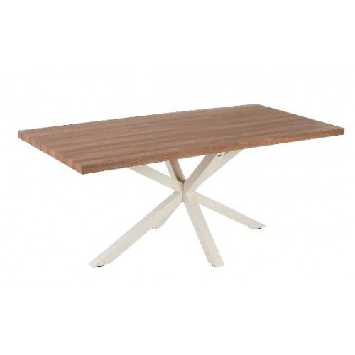Mesa de jantar de madeira e branco retangular 180cm Mesa IXIA - 1