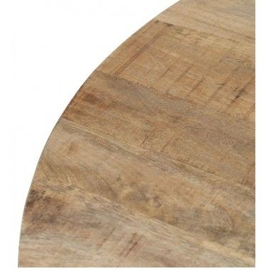 Ronde eettafel van mangohout en zwart ijzer 150cm MESA IXIA - 4