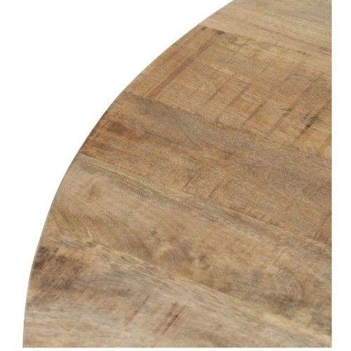Mesa de jantar redonda em madeira de manga e ferro preto 150cm mesa IXIA - 4