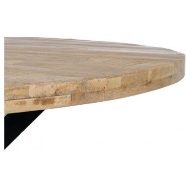 Mesa redonda en madera de mango y hierro negro 150cm MESA IXIA - 6