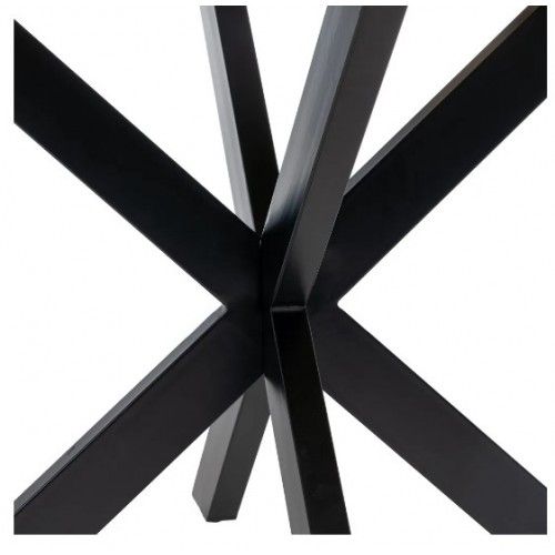 Mesa de jantar redonda em madeira de manga e ferro preto 150cm mesa IXIA - 7