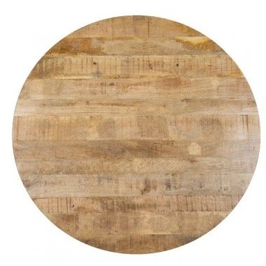 Ronde eettafel van mangohout en zwart ijzer 150cm MESA IXIA - 9