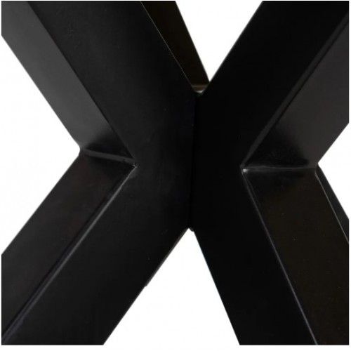 Mesa de jantar retangular em madeira de manga e ferro preto 130cm mesa IXIA - 7