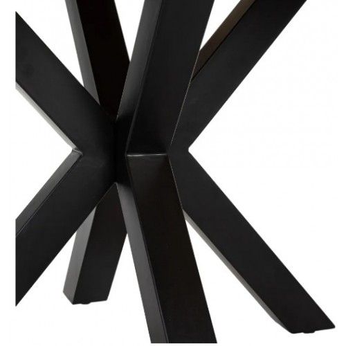 Mesa de jantar retangular em madeira de manga e ferro preto 130cm mesa IXIA - 8